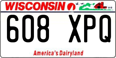 WI license plate 608XPQ