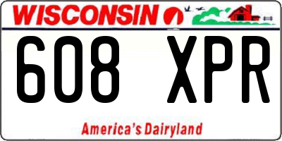 WI license plate 608XPR