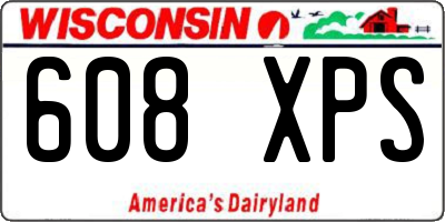 WI license plate 608XPS