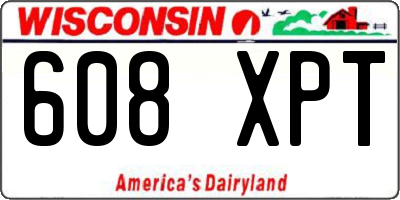 WI license plate 608XPT