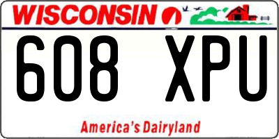 WI license plate 608XPU