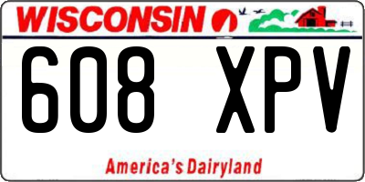 WI license plate 608XPV