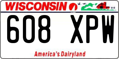 WI license plate 608XPW