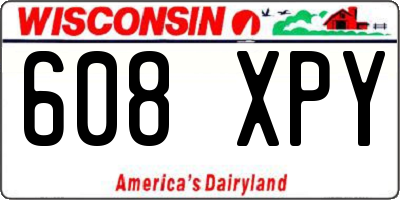 WI license plate 608XPY