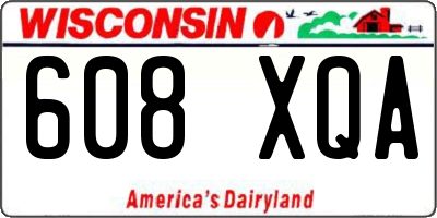 WI license plate 608XQA