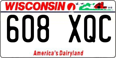 WI license plate 608XQC