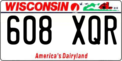 WI license plate 608XQR