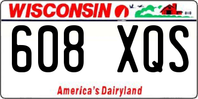WI license plate 608XQS