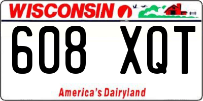 WI license plate 608XQT