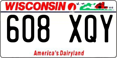 WI license plate 608XQY