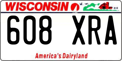 WI license plate 608XRA