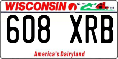 WI license plate 608XRB