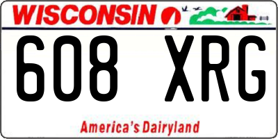 WI license plate 608XRG