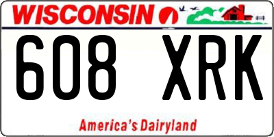 WI license plate 608XRK