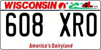 WI license plate 608XRO