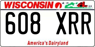 WI license plate 608XRR