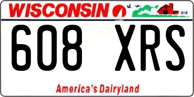 WI license plate 608XRS