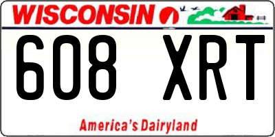 WI license plate 608XRT