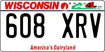 WI license plate 608XRV