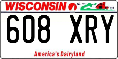 WI license plate 608XRY