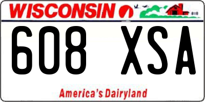 WI license plate 608XSA