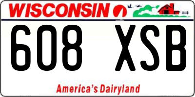 WI license plate 608XSB