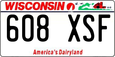WI license plate 608XSF
