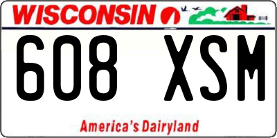 WI license plate 608XSM