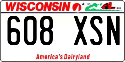 WI license plate 608XSN