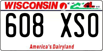 WI license plate 608XSO