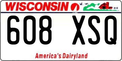 WI license plate 608XSQ