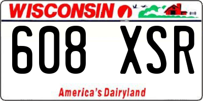 WI license plate 608XSR