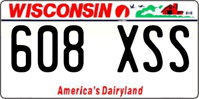 WI license plate 608XSS