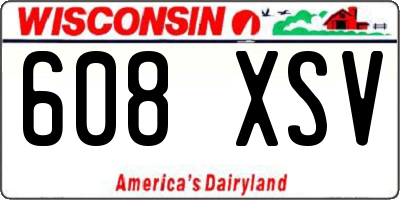 WI license plate 608XSV