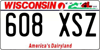 WI license plate 608XSZ