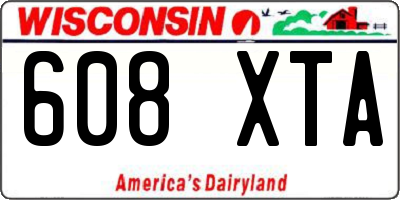 WI license plate 608XTA
