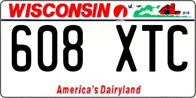WI license plate 608XTC