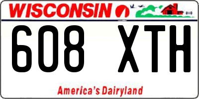 WI license plate 608XTH