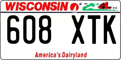 WI license plate 608XTK
