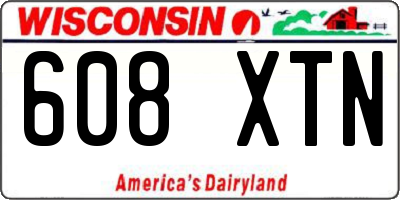WI license plate 608XTN