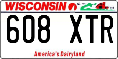 WI license plate 608XTR