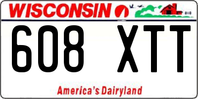 WI license plate 608XTT