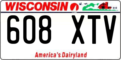 WI license plate 608XTV