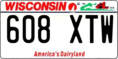 WI license plate 608XTW