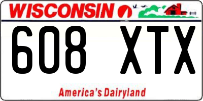 WI license plate 608XTX