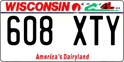 WI license plate 608XTY