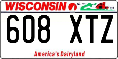 WI license plate 608XTZ
