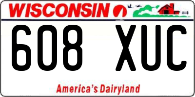 WI license plate 608XUC