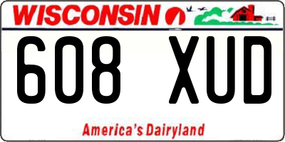 WI license plate 608XUD