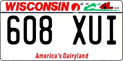 WI license plate 608XUI